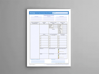 One Page Strategic Plan